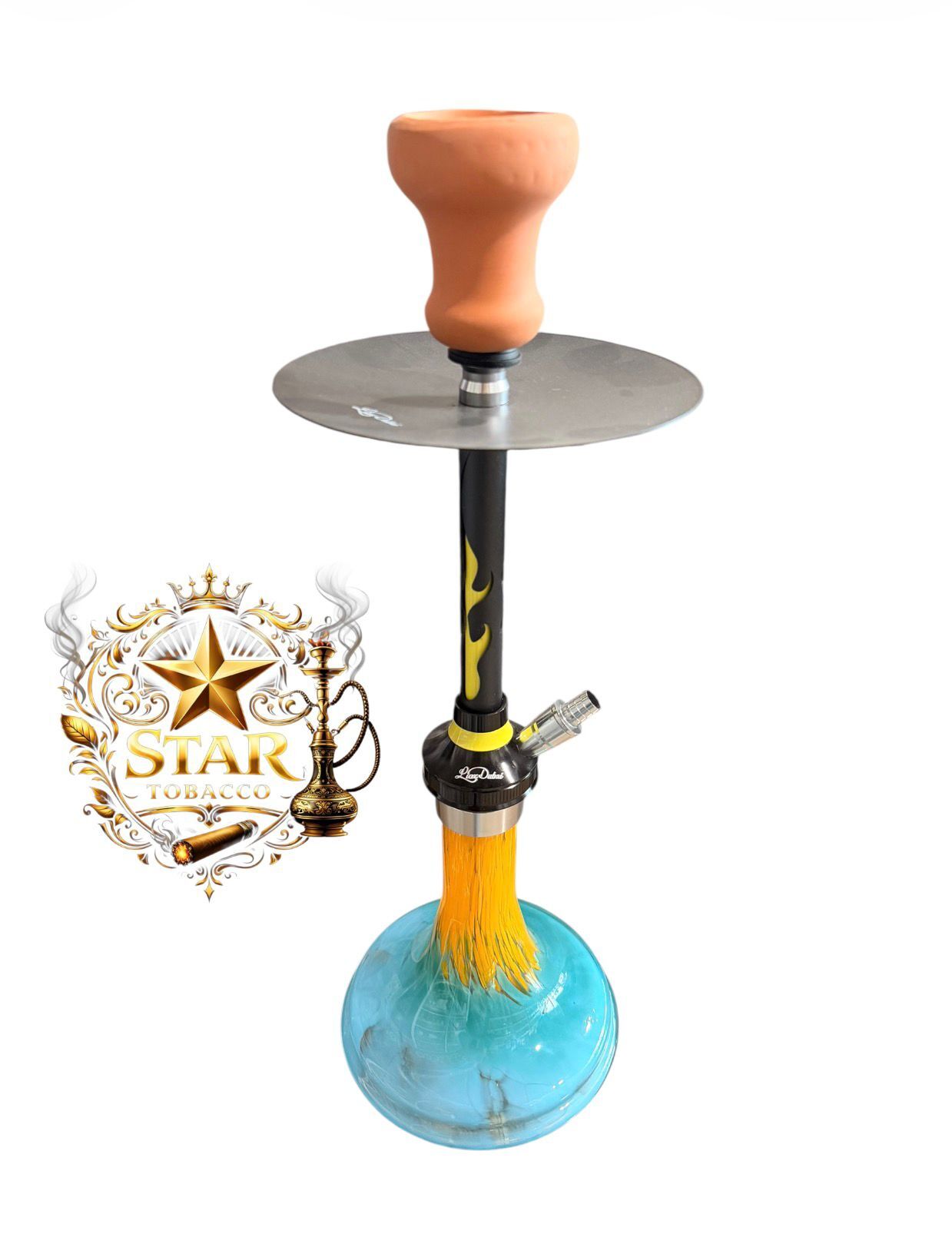 DESENLİ MAVİ-SARI NARGİLE TAKIMI