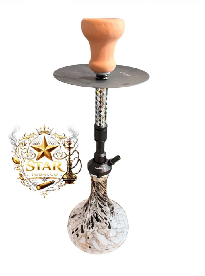 DESENLİ BEYAZ-SİYAH NARGİLE TAKIMI