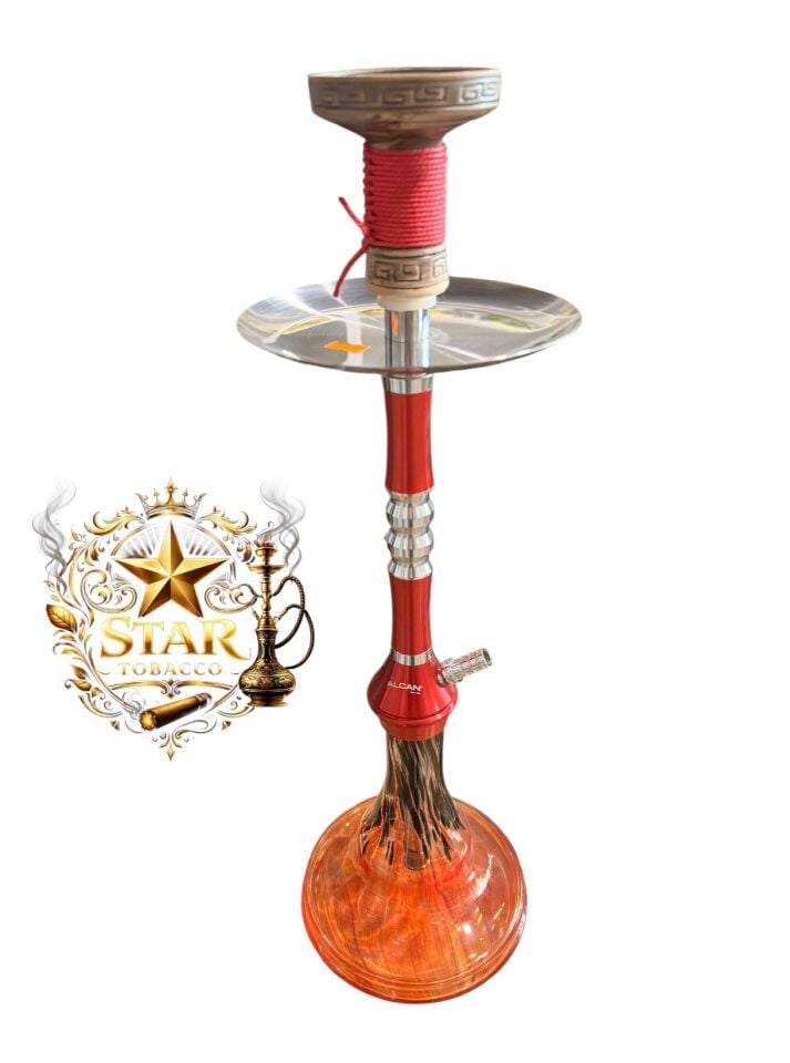 TURUNCU-KIRMIZI-SİYAH KARIŞIK DESENLİ NARGİLE TAKIMI