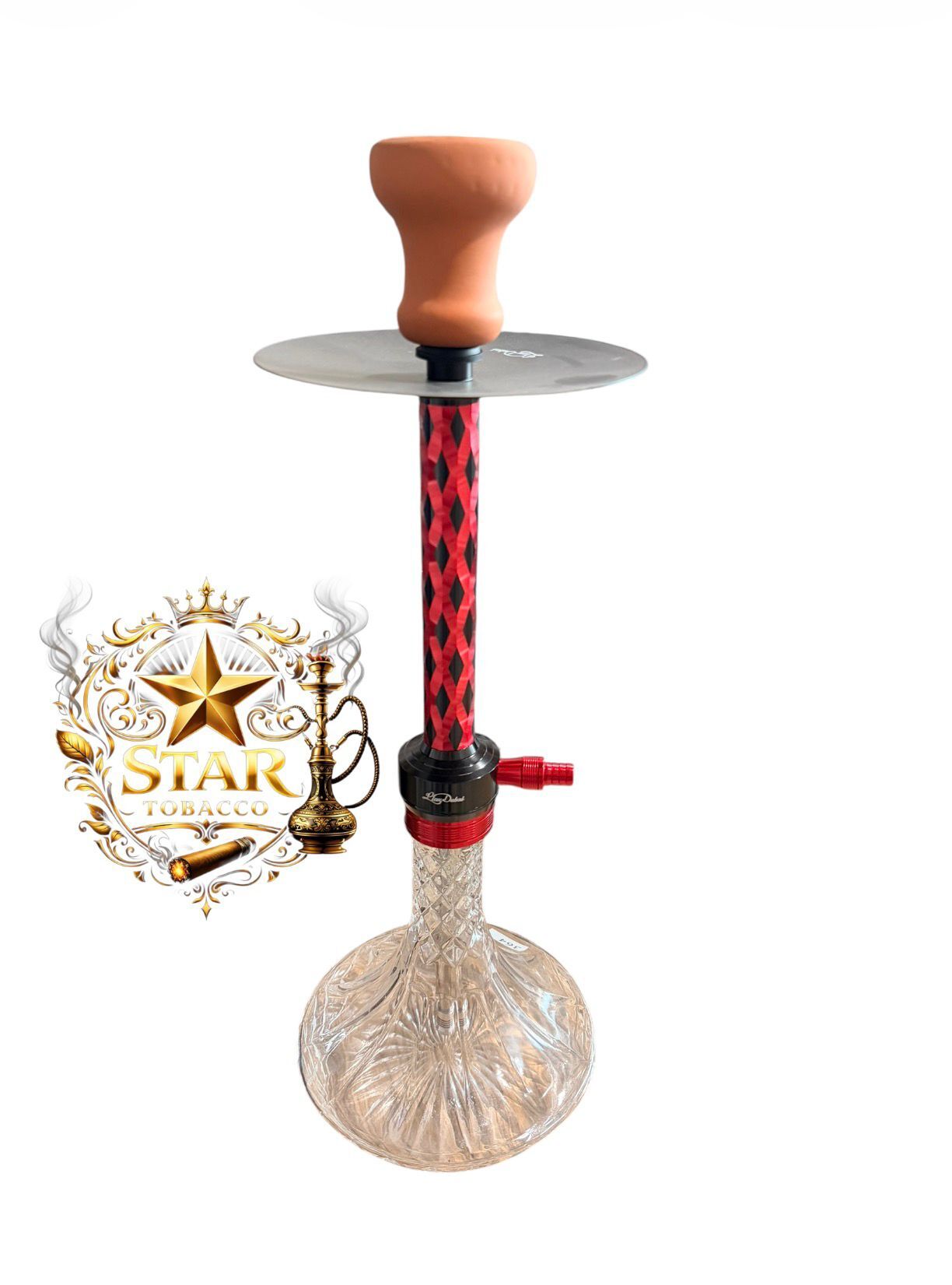 LÜX KIRMIZI-SİYAH NARGİLE TAKIMI