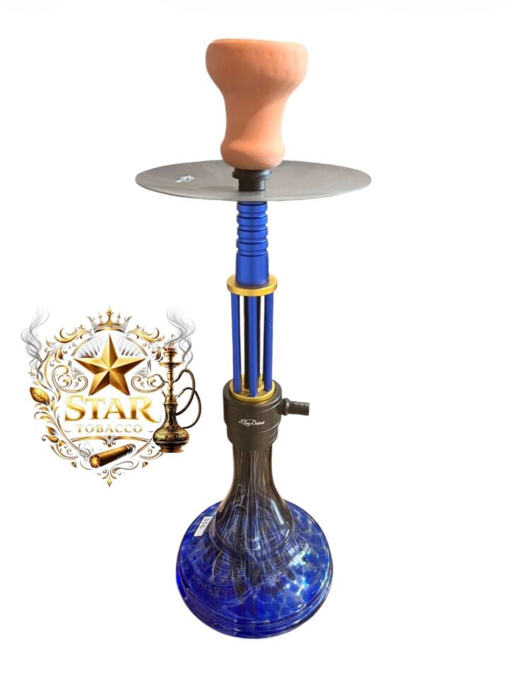 LÜX DESENLİ MAVİ-SİYAH NARGİLE TAKIMI