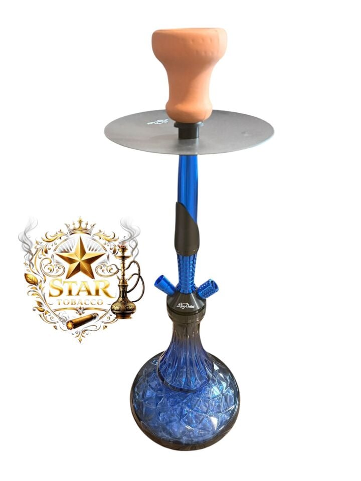 KRİSTAL DESENLİ MAVİ-SİYAH NARGİLE TAKIMI