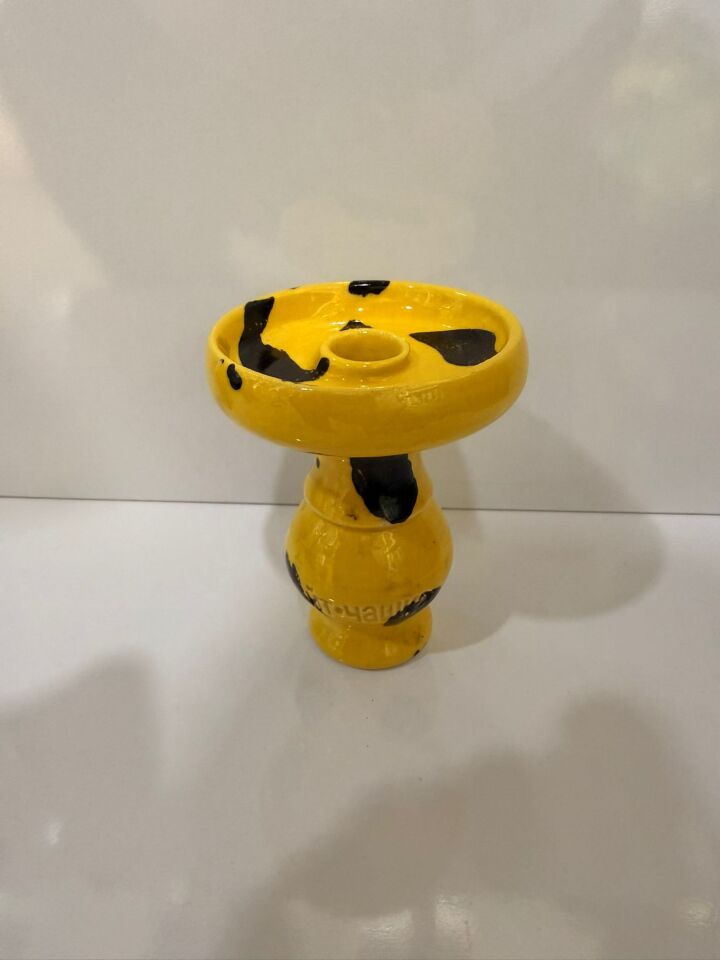 SARI-SİYAH BENEK DESENLİ NARGİLE LÜLESİ