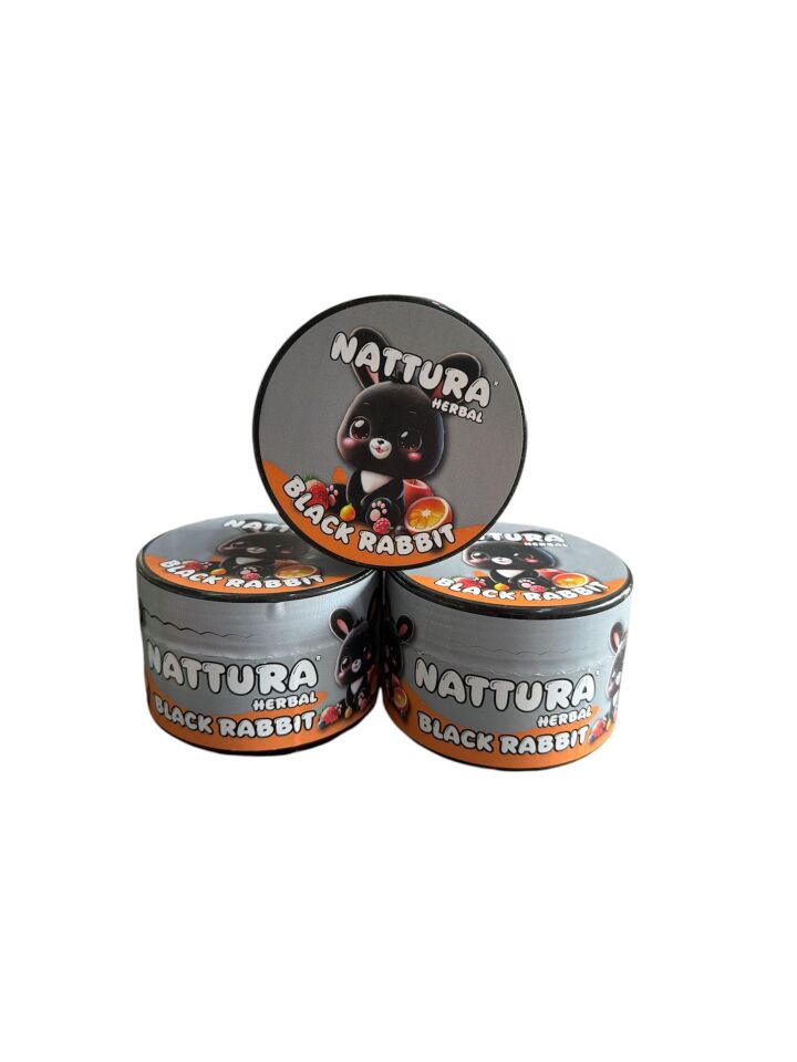 NATTURA HERBAL BLACK RABBIT AROMALI NARGİLE TÜTÜNÜ 200 GR-NİKOTİNSİZ