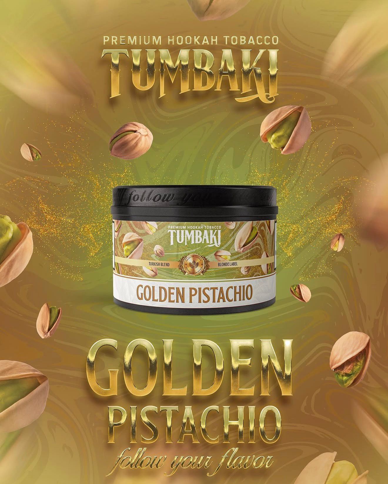 TUMBAKI GOLDEN PISTACHIO NARGİLE TÜTÜNÜ